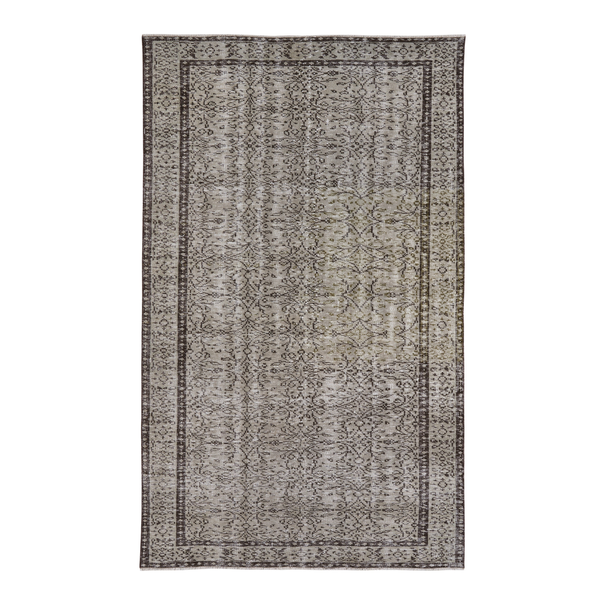 Turkish Manisa area rug in greige and smoke, 5'3" x 8'9"