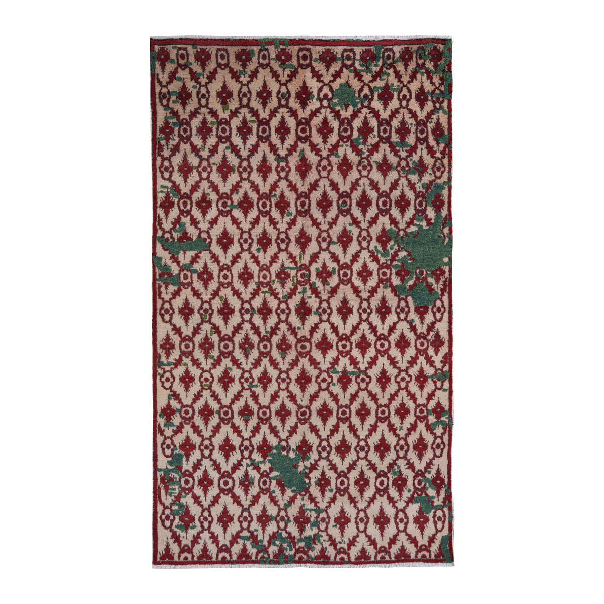 Turkish Manisa area rug in cream and burgundy, 5'9" x 10'3"