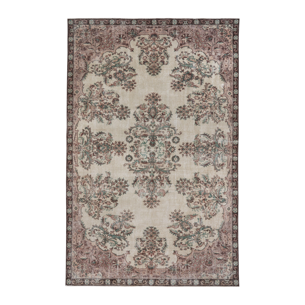 Turkish Isparta oversized rug in cream and faded red, 6'9" x 10'6"
