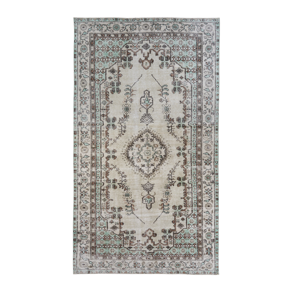 Turkish Manisa oversized rug in cream and taupe, 6' x 10'6"