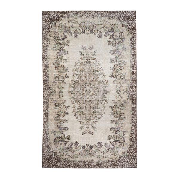 Turkish Isparta area rug in cream and taupe, 5'10" x 9'10"