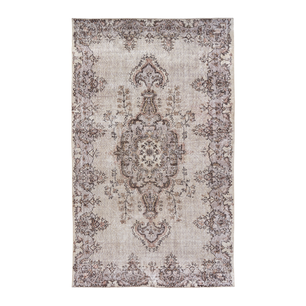 Turkish Isparta area rug in taupe and greige, 5'8" x 9'5"