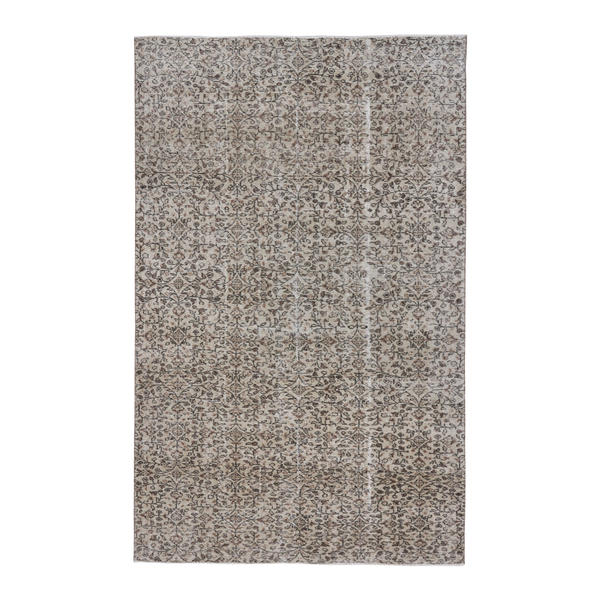 Turkish Isparta area rug in taupe and greige, 5'5" x 8'8"