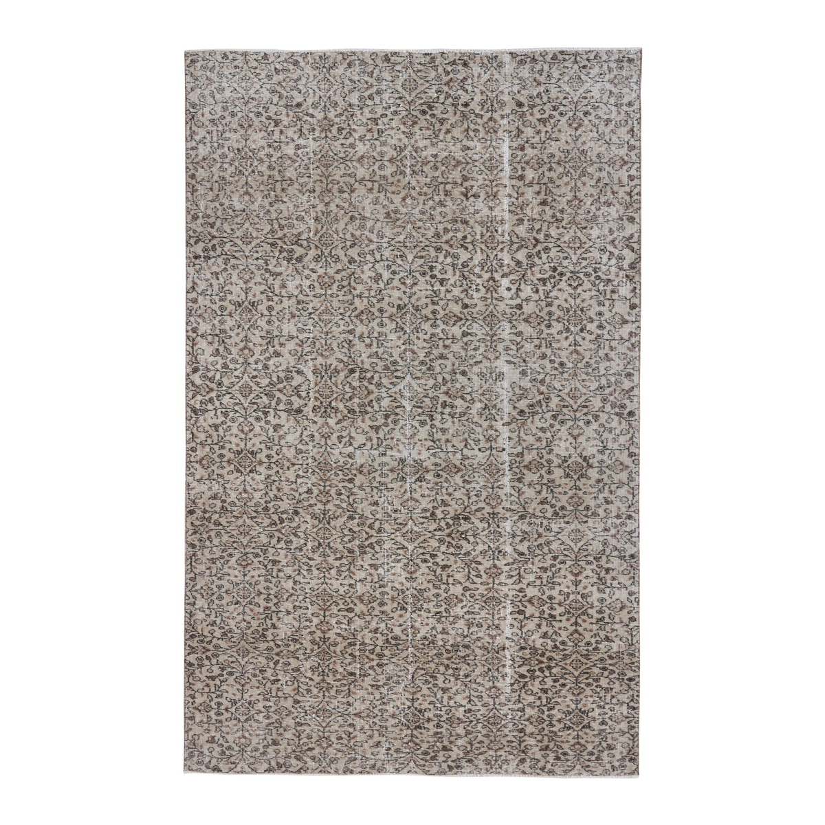 Turkish Isparta area rug in taupe and greige, 5'5" x 8'8"