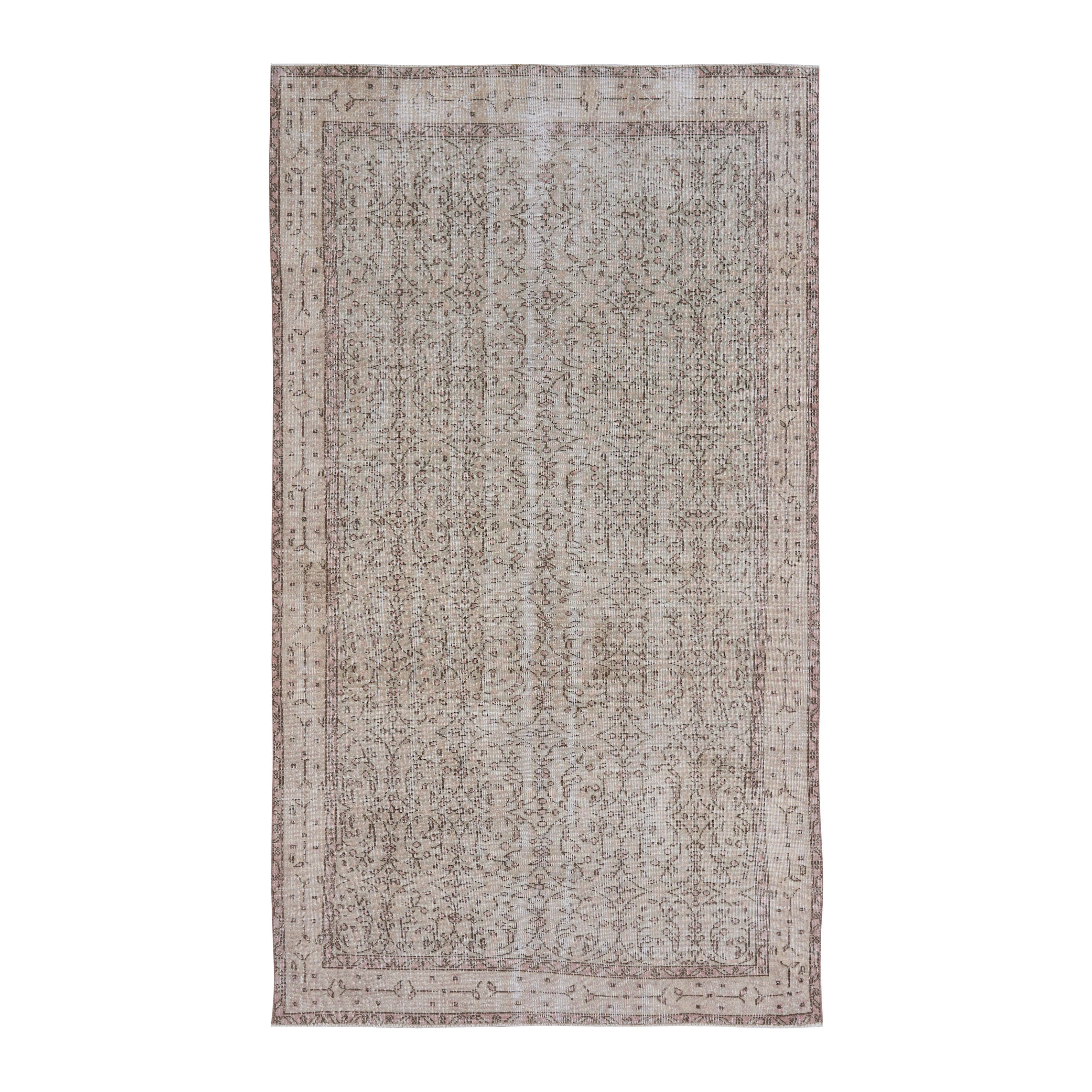 Turkish Isparta area rug in greige and taupe, 5'4" x 9'3"