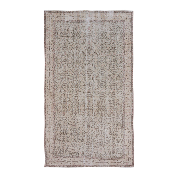 Turkish Isparta area rug in greige and taupe, 5'4" x 9'3"