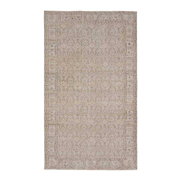 Turkish Isparta area rug in taupe and greige, 5'4" x 9'1"