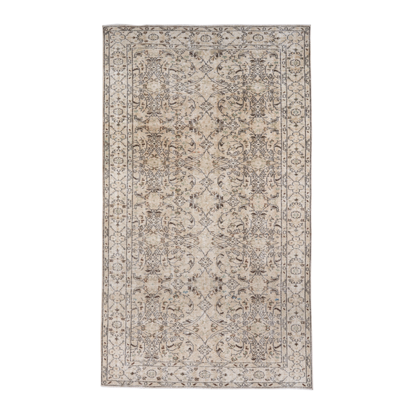 Turkish Isparta area rug in ivory and taupe, 5'1" x 8'11"