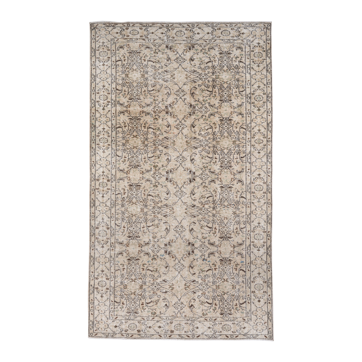 Turkish Isparta area rug in ivory and taupe, 5'1" x 8'11"