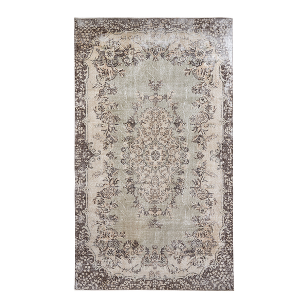 Turkish Isparta oversized rug in ivory and greige, 6'4" x 11'