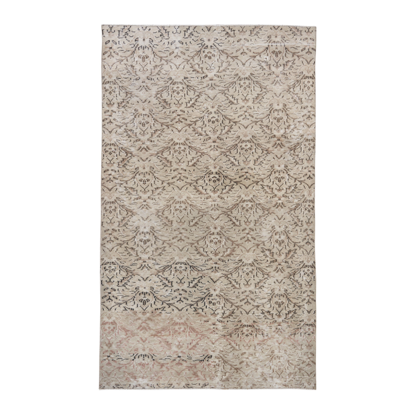 Turkish Manisa area rug in cream and taupe, 4'8" x 7'7"