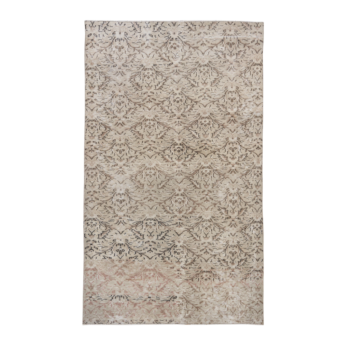 Turkish Manisa area rug in cream and taupe, 4'8" x 7'7"