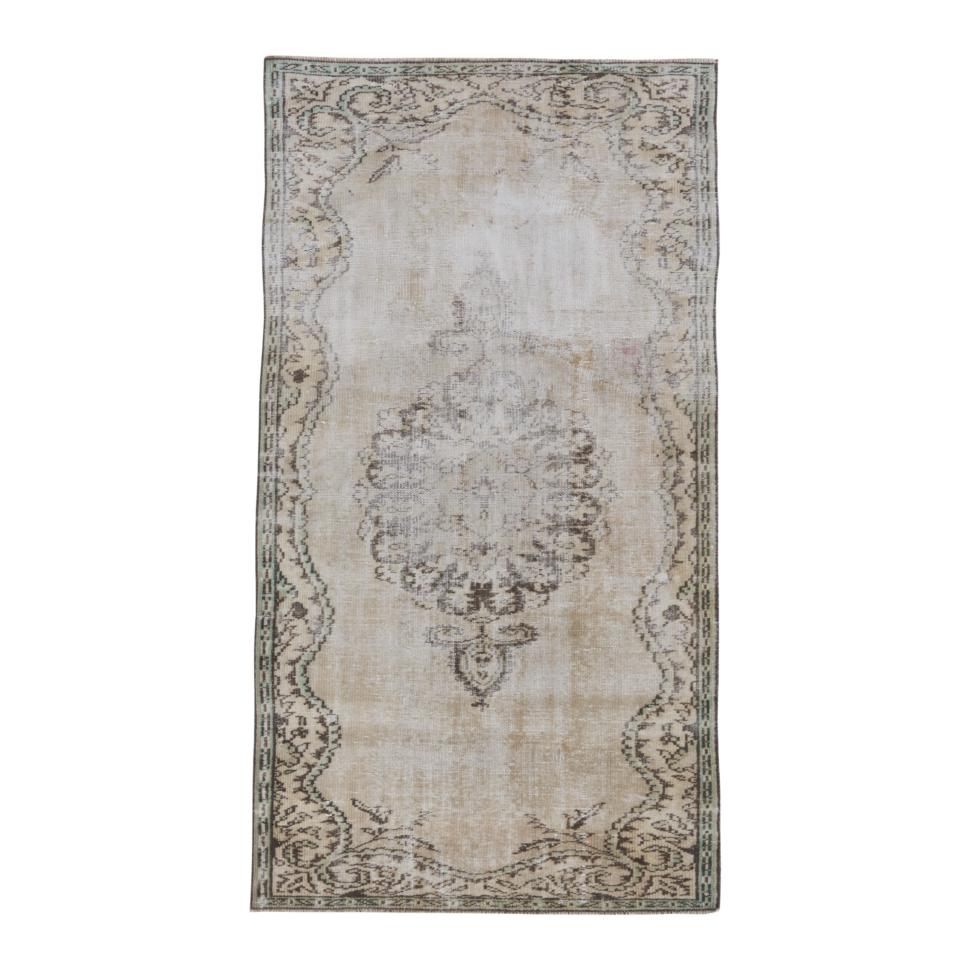 Turkish Manisa area rug in cream and taupe, 4'2" x 7'9"