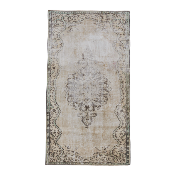 Turkish Manisa area rug in cream and taupe, 4'2" x 7'9"