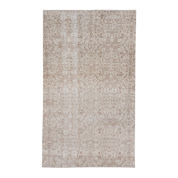 Turkish Manisa area rug in cream and muted pink, 5'2" x 8'10"