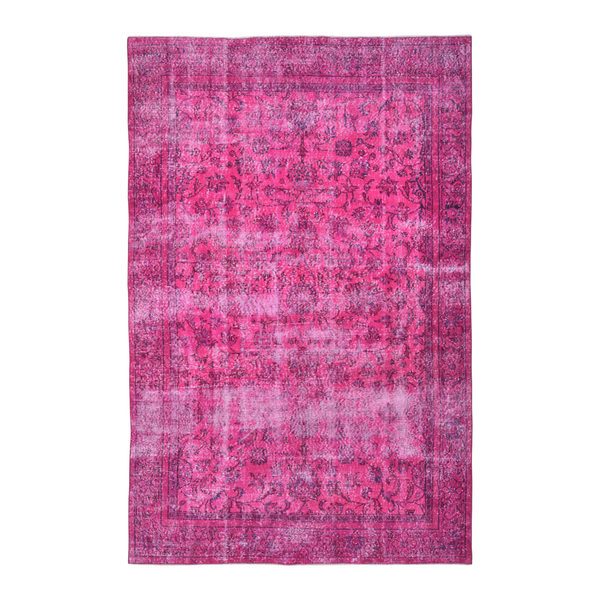 Turkish Isparta area rug in magenta and faded red, 6'6" x 10'