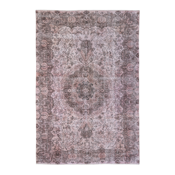Turkish Isparta area rug in greige and taupe, 6'6" x 9'8"