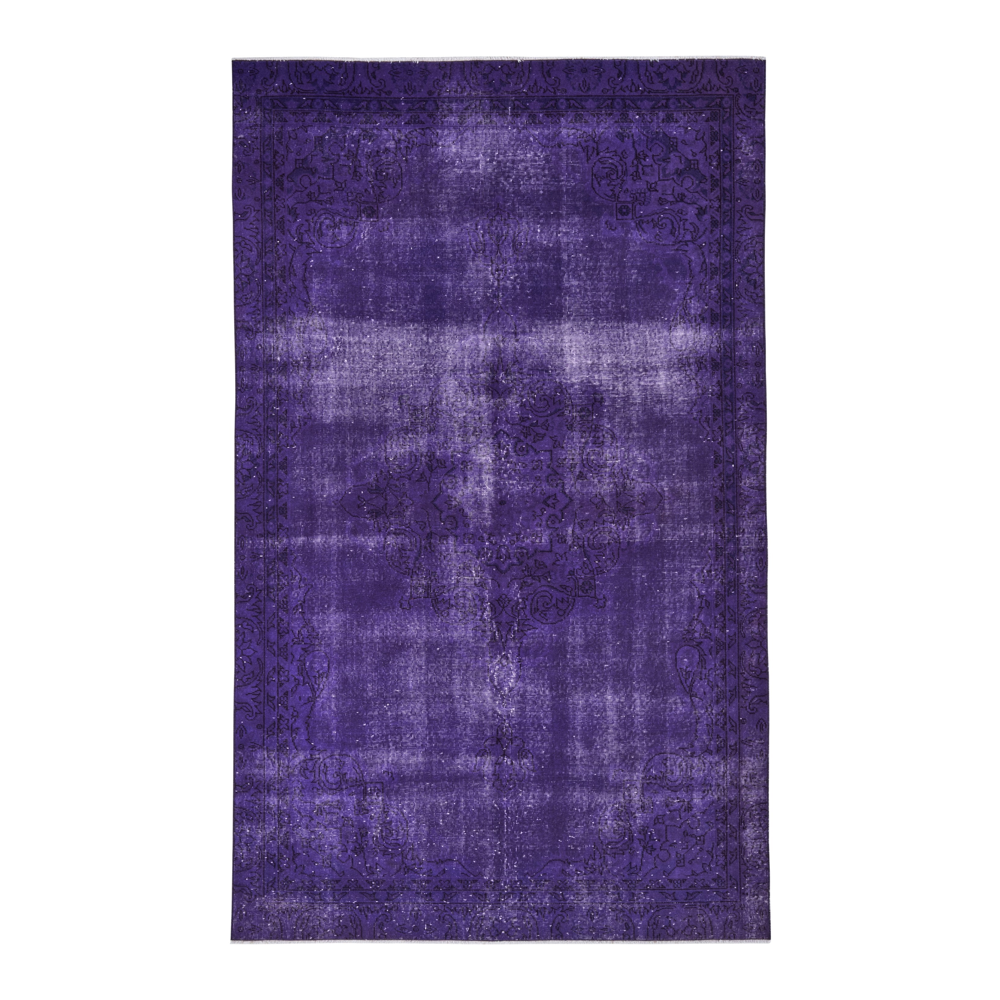 Turkish Isparta area rug in plum and aubergine, 5'7" x 9'3"