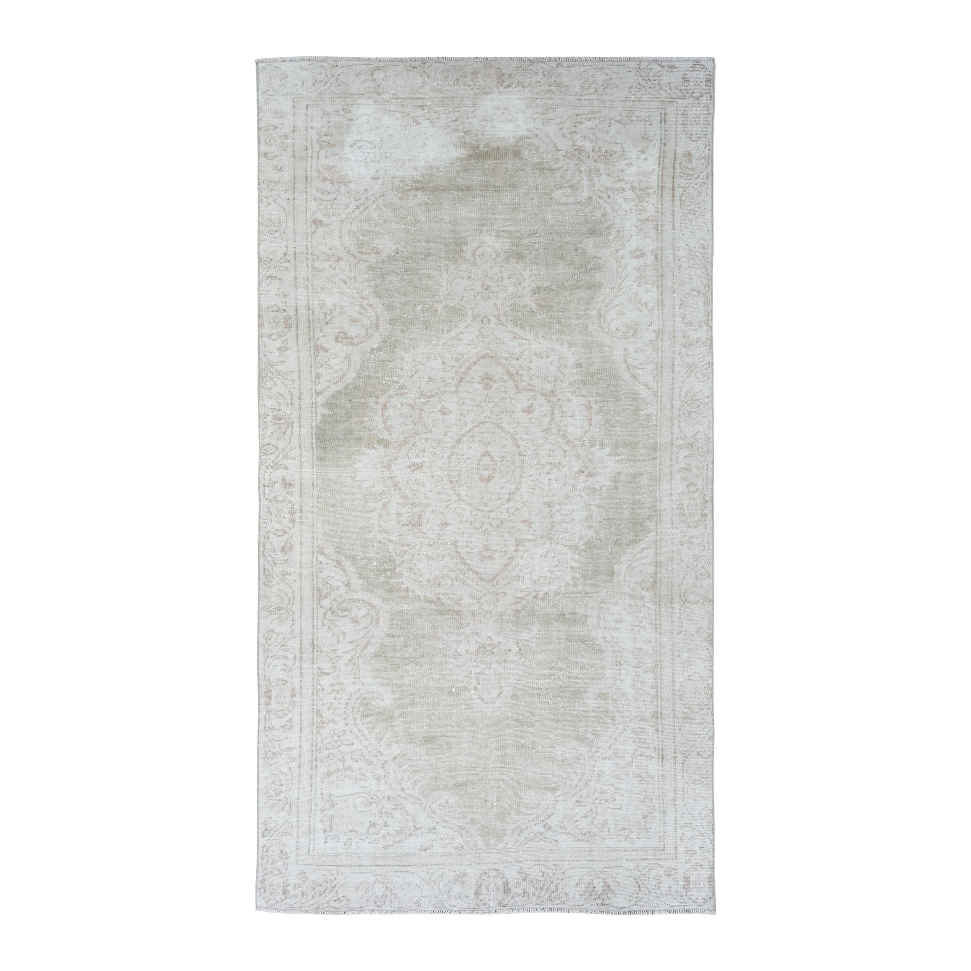 Turkish Manisa area rug in cream and taupe, 5'3" x 9'11"