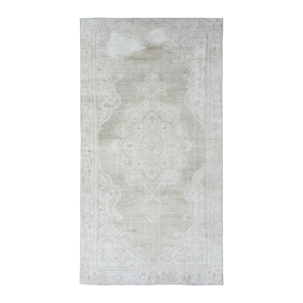 Turkish Manisa area rug in cream and taupe, 5'3" x 9'11"