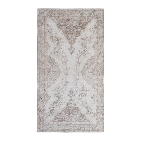 Turkish Isparta area rug in cream and taupe, 4'4" x 7'10"