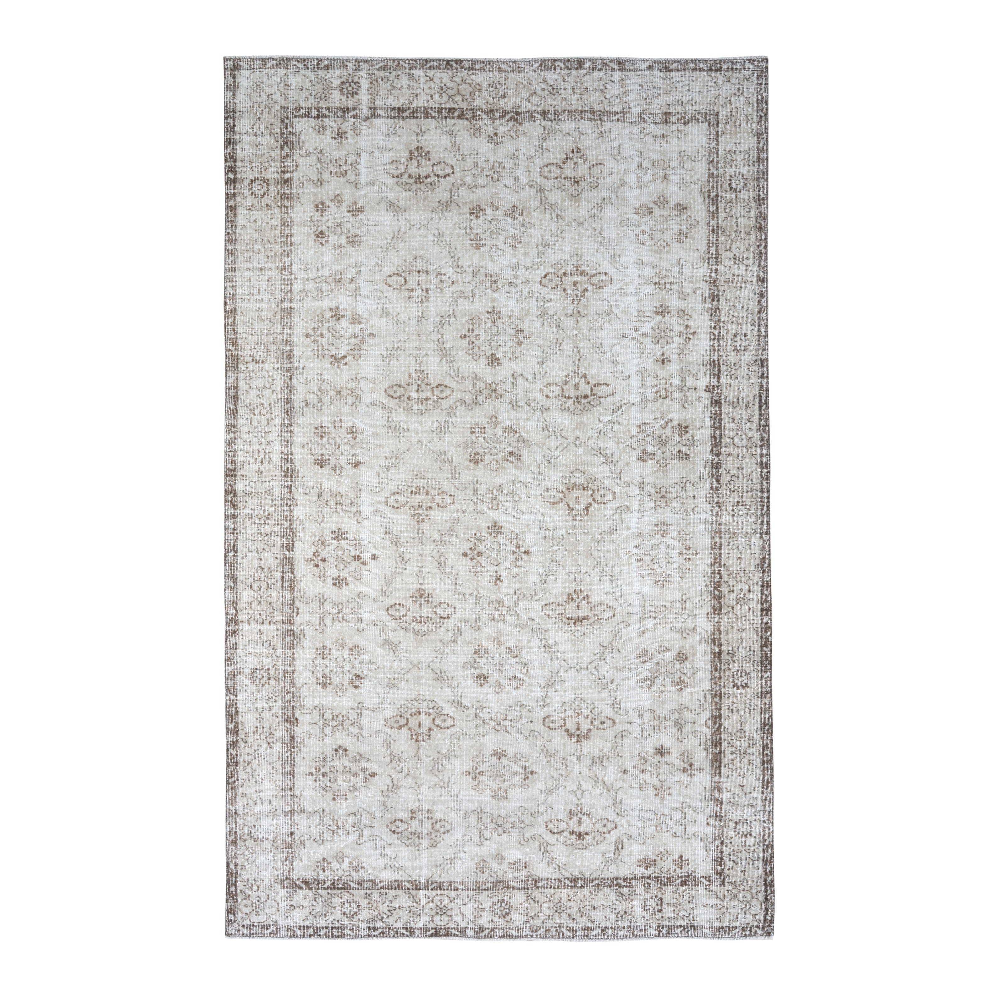 Turkish Isparta area rug in ivory and taupe, 6' x 9'8"