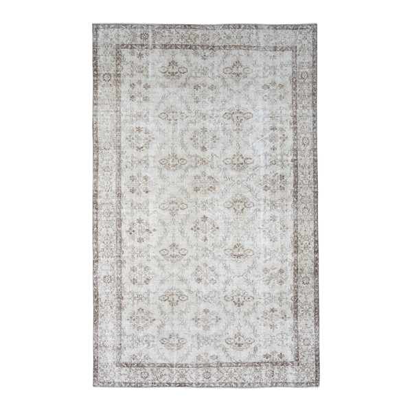 Turkish Isparta area rug in ivory and taupe, 6' x 9'8"