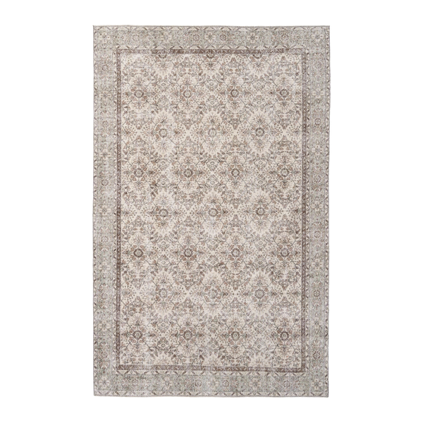 Turkish Isparta area rug in greige and taupe, 6'8" x 10'2"