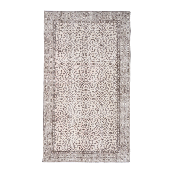 Turkish Isparta area rug in cream and taupe, 3'10" x 6'9"