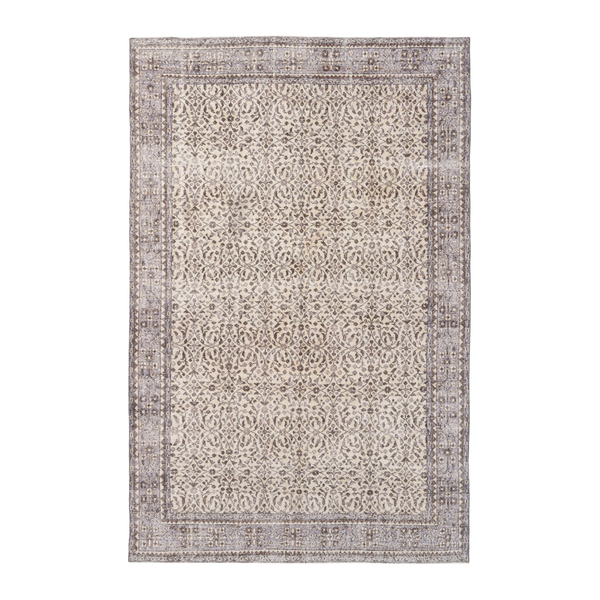 Turkish Isparta area rug in cream and greige, 6'9" x 10'4"