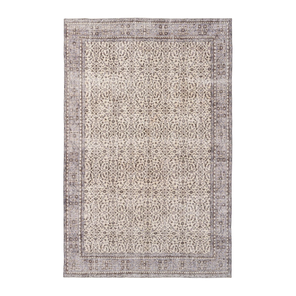 Turkish Isparta area rug in cream and greige, 6'9" x 10'4"