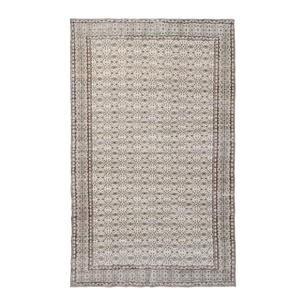 Turkish Manisa area rug in cream and taupe, 6'5" x 10'2"