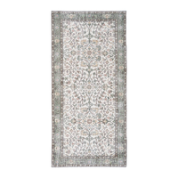 Turkish Isparta runner rug in cream and sage, 3'2" x 6'8"