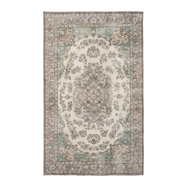 Turkish Isparta oversized rug in cream and greige, 6'8" x 10'10"