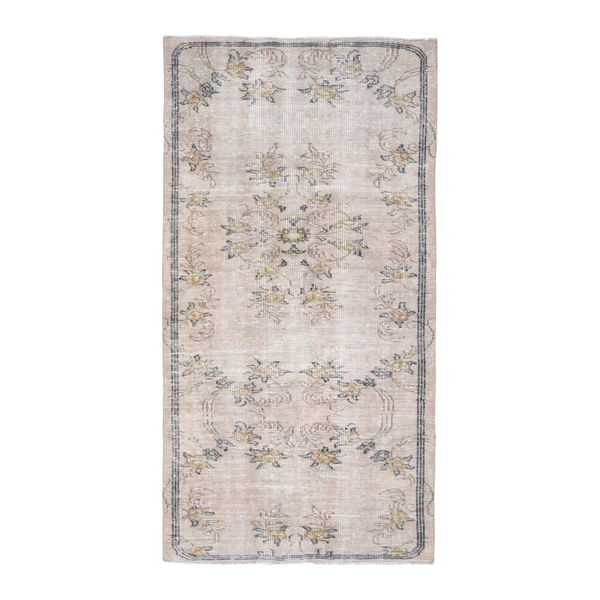 Turkish Isparta area rug in cream and straw, 3'11" x 6'11"