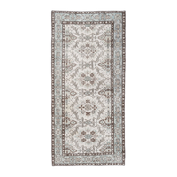 Turkish Isparta runner rug in cream and greige, 3'1" x 6'6"