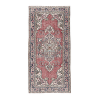 Turkish Isparta runner rug in rose and cream, 3'1" x 6'5"