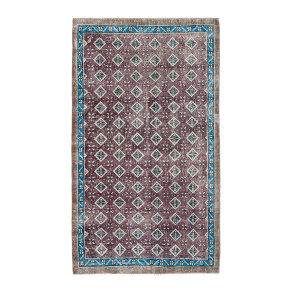 Turkish Isparta accent rug in burgundy and turquoise, 3'5" x 6'