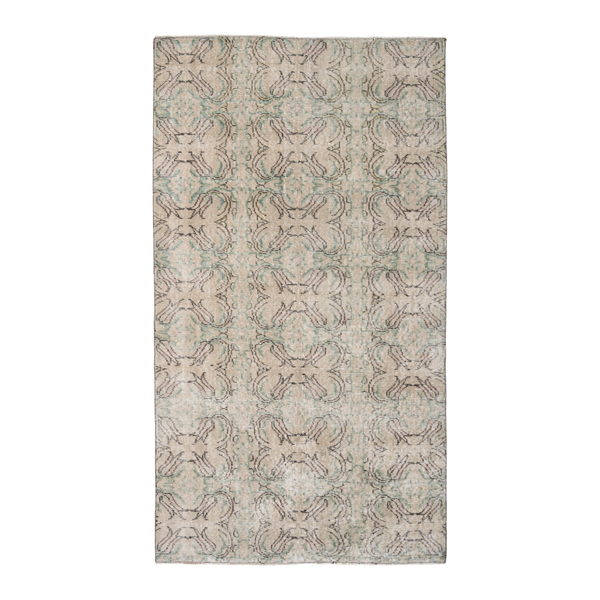 Turkish Isparta accent rug in cream and sage, 3'7" x 6'7"