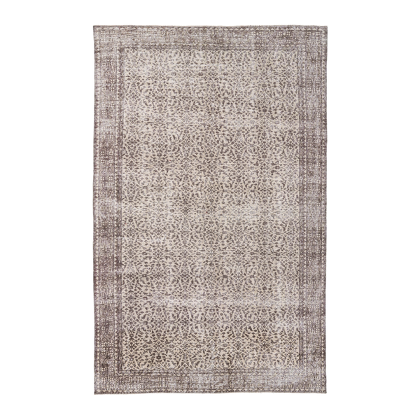Turkish Isparta area rug in cream and taupe, 6'6" x 9'11"