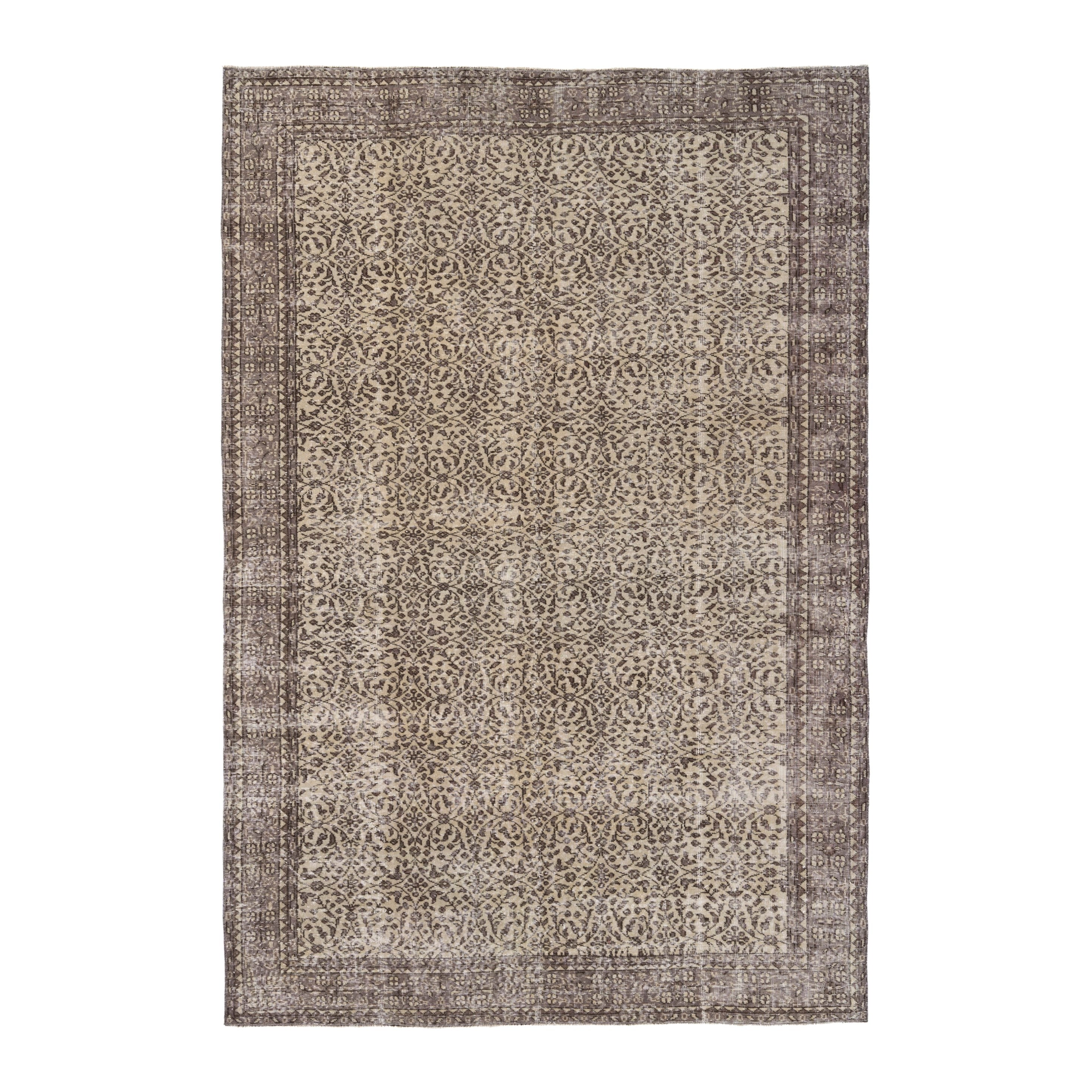 Turkish Isparta area rug in taupe and greige, 7' x 10'3"