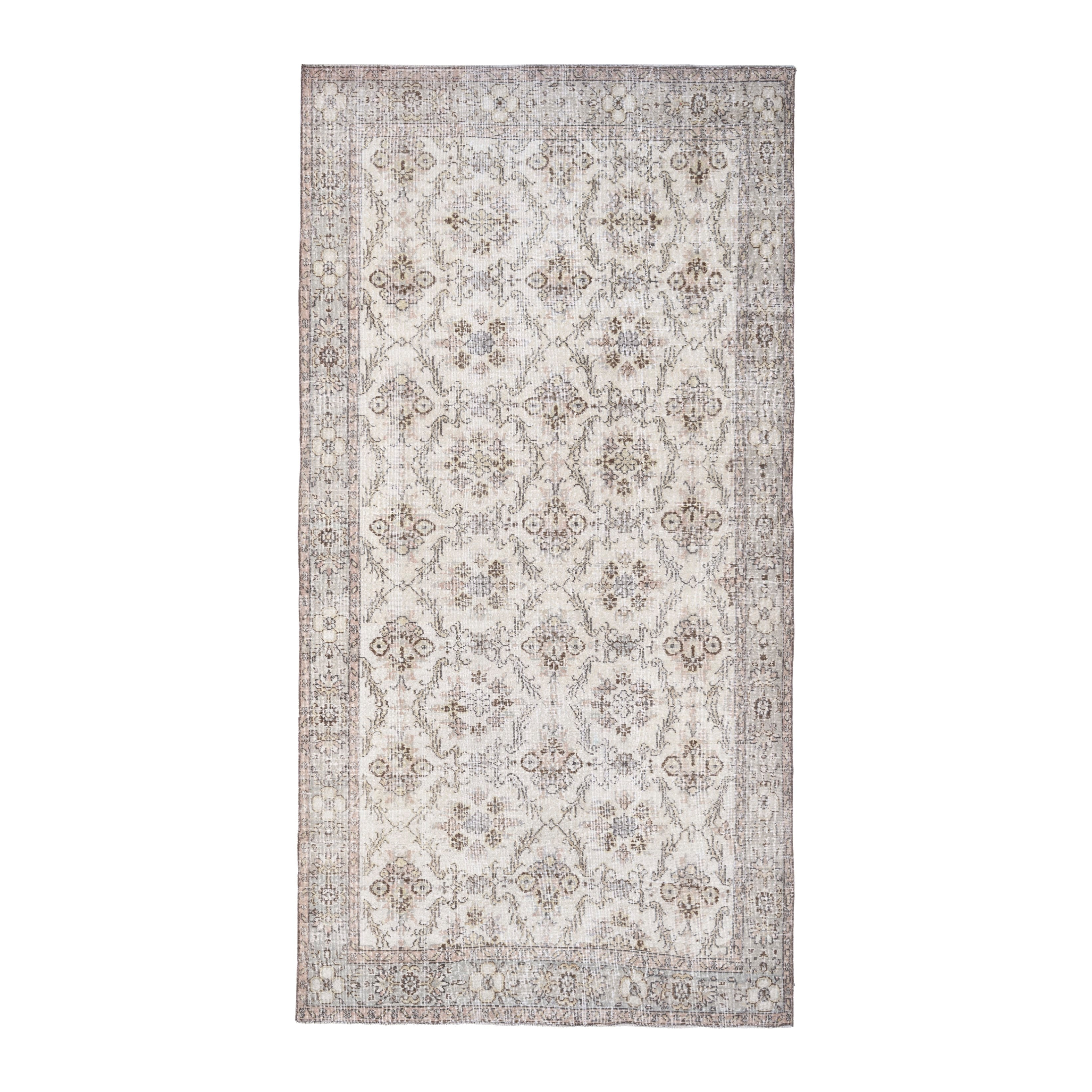 Turkish Isparta area rug in ivory and taupe, 5'6" x 10'3"