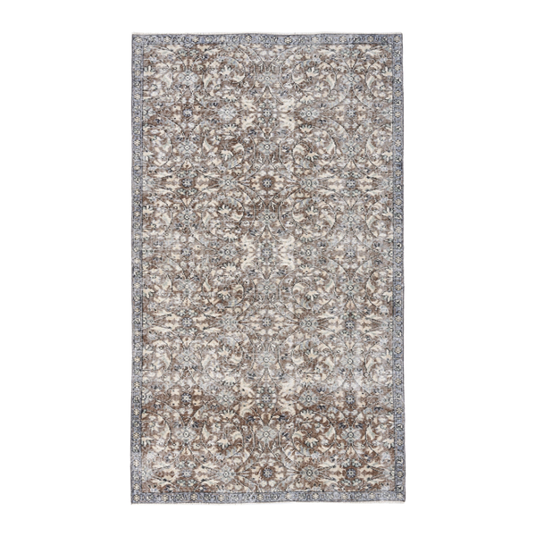 Turkish Isparta area rug in taupe and greige, 4'3" x 7'3"