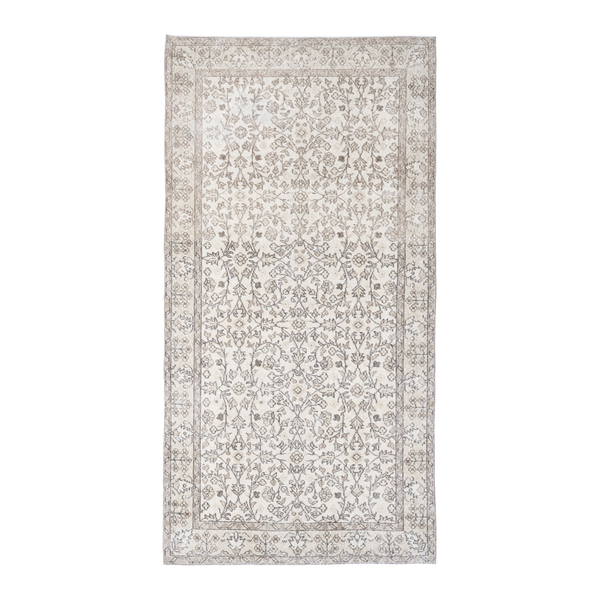 Turkish Isparta area rug in ivory and taupe, 4'6" x 8'3"
