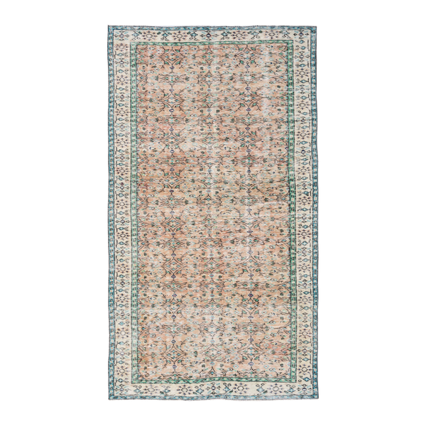 Turkish Manisa area rug in terracotta and cream, 4'9" x 8'4"