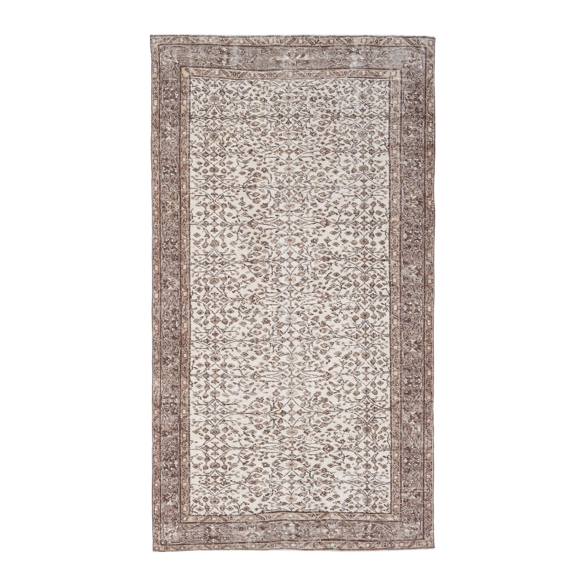 Turkish Isparta area rug in greige and taupe, 4'8" x 8'2"