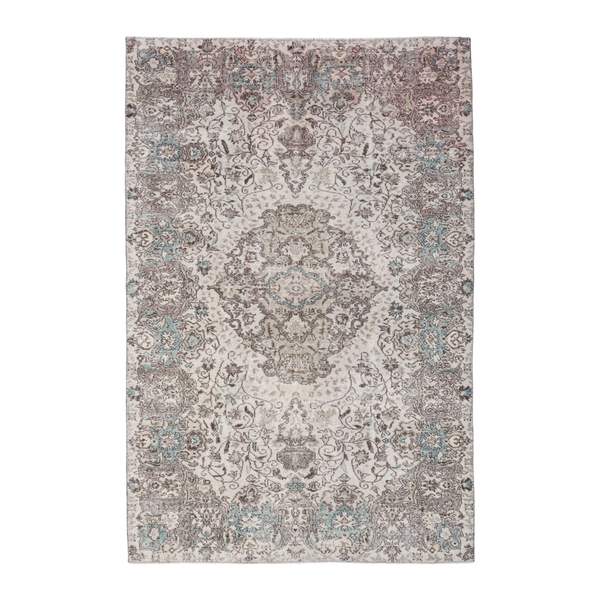 Turkish Isparta area rug in cream and taupe, 5'9" x 8'7"