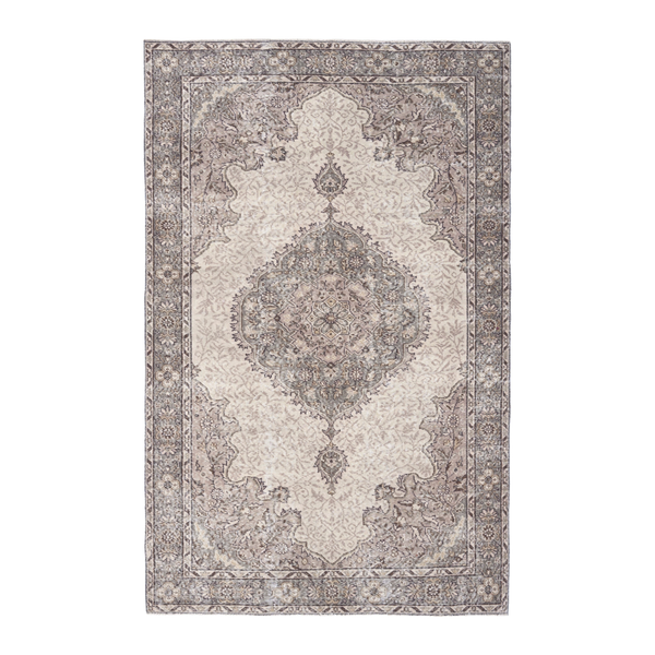 Turkish Isparta area rug in cream and taupe, 5' x 7'10"