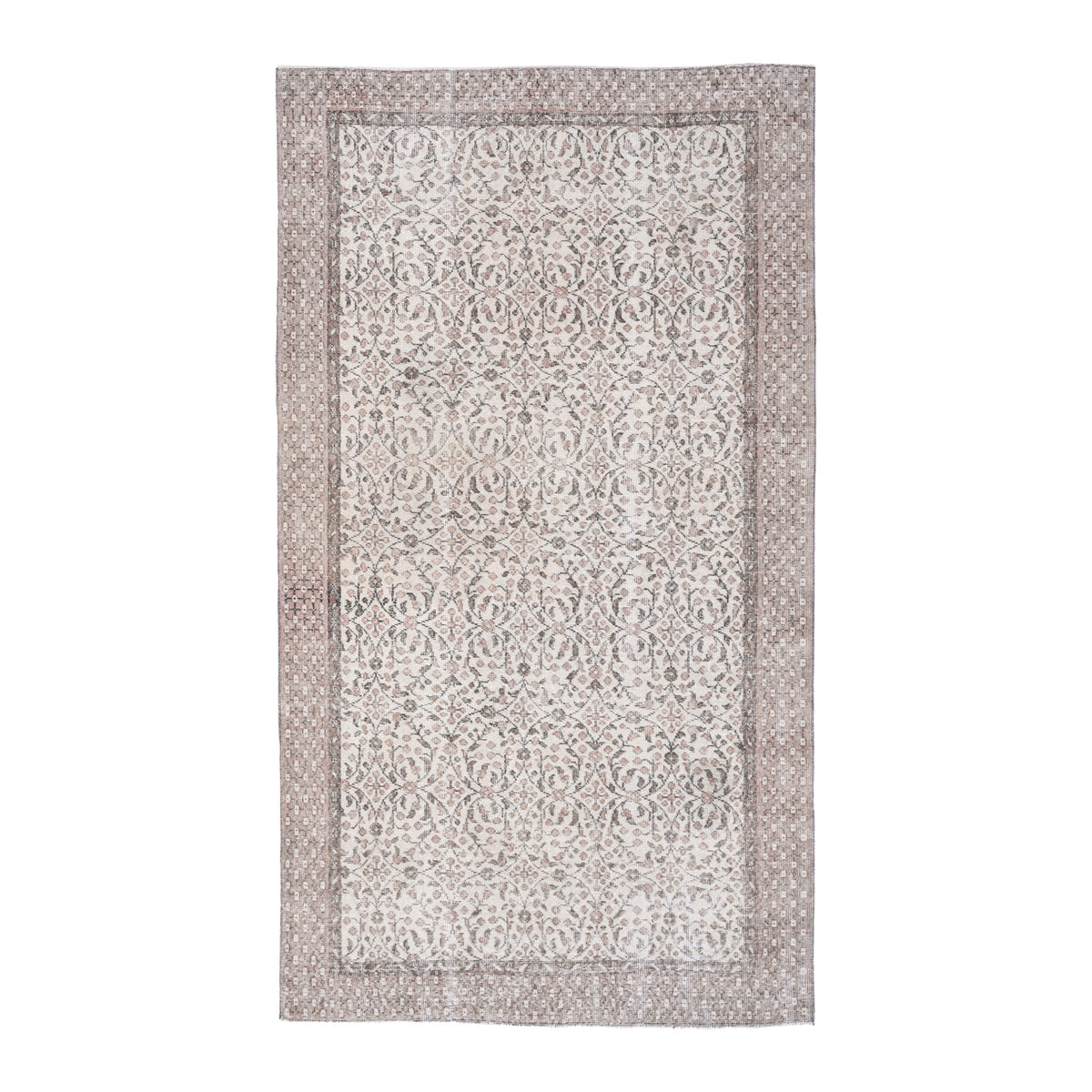 Turkish Isparta area rug in ivory and greige, 5'1" x 8'10"