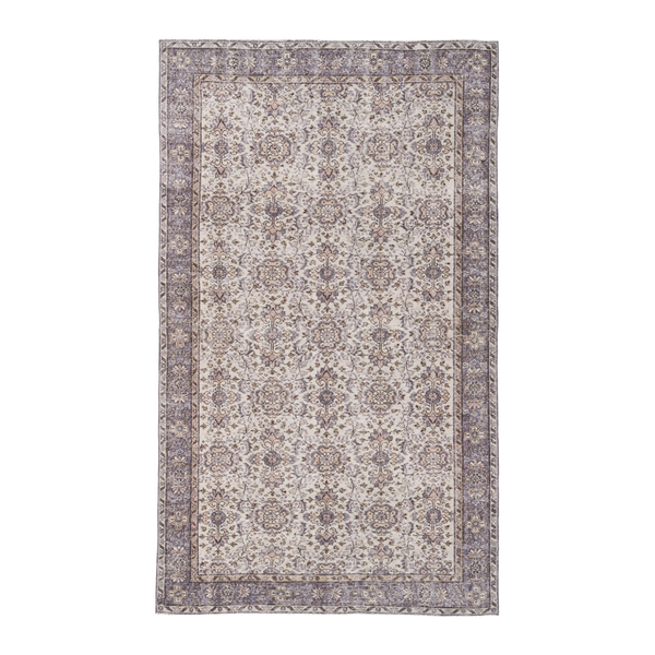 Turkish Isparta area rug in cream and greige, 5'6" x 9'5"